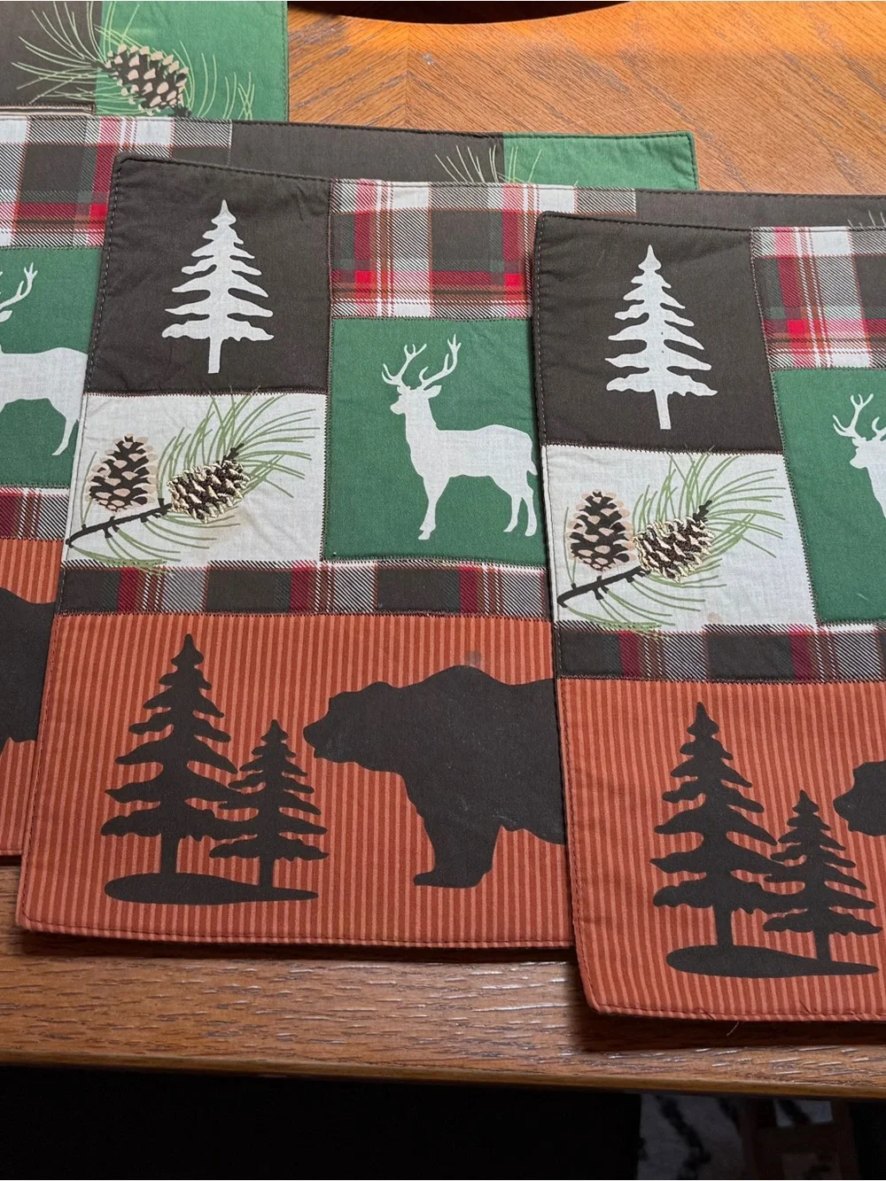 Cabin Decor Rustic Plaid Lodge place Mats  - Set of 4